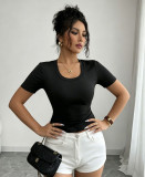 Women's Spring Summer Outdoor Wear Short Sleeve Slim-Fit T-Shirt Top