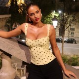 Women's Summer Polka Dot Print Sexy Strap Slim-Fit Camisole Top