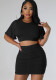 Women's Fashion Sexy Crop Top and Bodycon Skirt Two-Piece Set