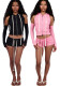 Women's Fashion Sexy Solid Color Zip-Up Sleeveless Top and Casual Sport Shorts Two-Piece Set