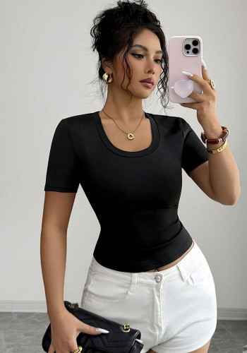 Women's Spring Summer Outdoor Wear Short Sleeve Slim-Fit T-Shirt Top