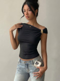 Women's Summer Slim-Fit Off-Shoulder T-Shirt Top