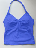 Women Stretch Halter Neck Tank with Bra Pads Seamless Yoga Fitness Two-Piece Set