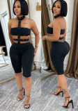 Women Sexy Off-Shoulder Beaded Halter Neck Jumpsuit