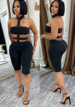 Women Sexy Off-Shoulder Beaded Halter Neck Jumpsuit