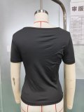 Women's Summer Fashion Slim-Fit Short Sleeve U-Neck T-Shirt Top