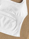 Women Square Neck Halter Neck Seamless Yoga Fitness Tank Top with Bra Pads