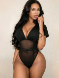 Women Spring Summer V-Neck Sexy Backless Jumpsuit