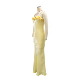 Women Backless Floral Floral Formal Party Dress
