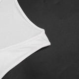 Women Spring Letter Print Sexy Sleeveless Dress