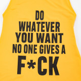 Women Spring Letter Print Sexy Sleeveless Dress