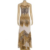 Women Summer Sexy Halter Neck Maxi Dress