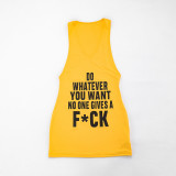 Women Spring Letter Print Sexy Sleeveless Dress