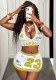Women Summer Sexy Halter Neck Top Beach Lace-Up Top and Skirt Two-Piece Set