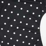 Women Polka Dot Print Sleeveless Irregular Dress