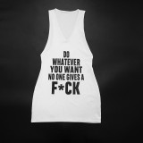 Women Spring Letter Print Sexy Sleeveless Dress