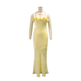 Women Backless Floral Floral Formal Party Dress