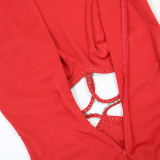 Women Rhinestone Belt Top and Pant Two-Piece Set