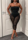 Women Sexy See-Through Backless Lace 3/4 Jumpsuit