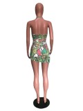 Women Sexy Beach Lace-Up Print Three-Piece Swimsuit