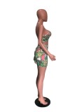 Women Sexy Beach Lace-Up Print Three-Piece Swimsuit