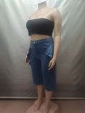 Women 3/4 Denim Wide-Leg Pants