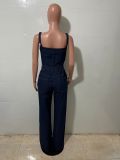 Women Casual Sexy Overall Denim Jumpsuit