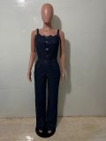 Women Casual Sexy Overall Denim Jumpsuit