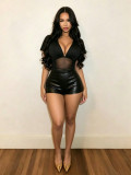 Women Spring Summer V-Neck Sexy Backless Jumpsuit