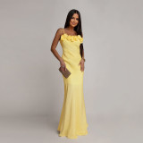 Women Backless Floral Floral Formal Party Dress