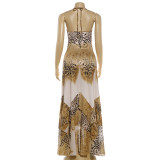 Women Summer Sexy Halter Neck Maxi Dress