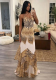 Women Summer Sexy Halter Neck Maxi Dress