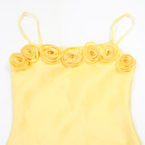 Women Backless Floral Floral Formal Party Dress