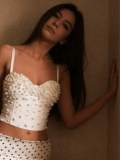Women Sexy Fishbone Corset Hand-Sewn Pearl Top