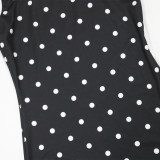 Women Polka Dot Print Sleeveless Irregular Dress