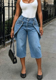 Women 3/4 Denim Wide-Leg Pants