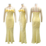 Women Backless Floral Floral Formal Party Dress