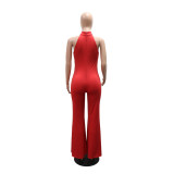 Women Rhinestone Belt Top and Pant Two-Piece Set