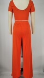 Women Crop Top and Wide-Leg Pants Two-Piece Set