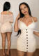 Women French Style Off-Shoulder Mesh Halter Neck Bodycon Dress