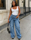 Women 3/4 Denim Wide-Leg Pants