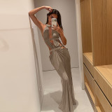 Women Ribbon Hollow-Out Dress