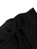 Holidays Women's Bowknot Strapless Textured Wide Leg Jumpsuit
