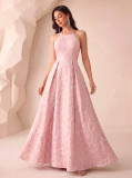 Women Cross Backless Pattern Maxi Dress