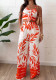 Women Spring/Summer Print Camisole Top and Wide-Leg Pants Two-Piece Set