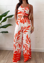 Women Spring/Summer Print Camisole Top and Wide-Leg Pants Two-Piece Set Women Spring/Summer Print Camisole Top and Wide-Leg Pants Two-Piece Set