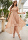 Women Lantern Sleeve V-Neck Lace Maxi Dress