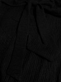 Holidays Women's Bowknot Strapless Textured Wide Leg Jumpsuit