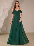 Women Chiffon Camisole Pleated Maxi Dress