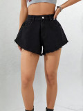 Summer Plus Size Women's Slim Fit A-Line High Waist Denim Shorts